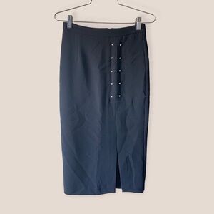 Antonio Melani Black Pencil Skirt with Silver‎ Studs